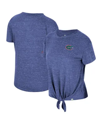 Women's Colosseum Royal Distressed Florida Gators Finalists Tie-Front T-shirt