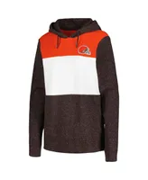 Women's Antigua Brown Cleveland Browns Wicket Pullover Hoodie