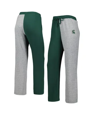 Women's ZooZatz Green, Gray Michigan State Spartans Colorblock Cozy Tri-Blend Lounge Pants