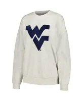 Women's Gameday Couture Ash West Virginia Mountaineers Team Effort Pullover Sweatshirt and Shorts Sleep Set