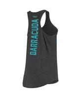 Women's Reebok Heathered Black San Jose Barracuda Tri-Blend Circle Tank Top