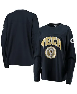 Women's Pressbox Navy Georgia Tech Yellow Jackets Edith Long Sleeve T-shirt