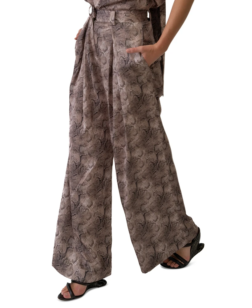 Adrienne Landau Women's Printed High-Rise Pants