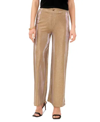 Vince Camuto Women's Metallic Relaxed Straight-Leg Trousers