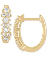 Lab Grown Small Diamond Hoop Earrings (1/2 ct. t.w.) Sterling Silver or 14k Gold-Plated