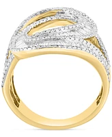 Effy Diamond Baguette Swirl Statement Ring (2-1/10 ct. t.w.) in 14k Gold