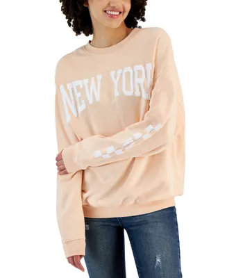 Grayson Threads, The Label Juniors' Crewneck Long-Sleeve New York Sweatshirt