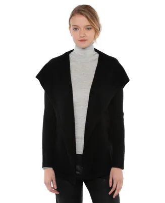 Jennie Liu Women's 100% Pure Cashmere Long Sleeve Belted Cardigan Sweater