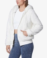 Andrew Marc Sport Women's Ultra Soft Faux Fur Zip Up Hoodie Jacket