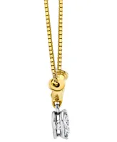 Sirena Diamond Dangle Curved Bar 18" Pendant Necklace (1/3 ct. t.w.) in 14k Two-Tone Gold - Two