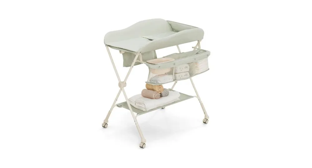 Baby Diaper Changing Table with Water Basin Wheel