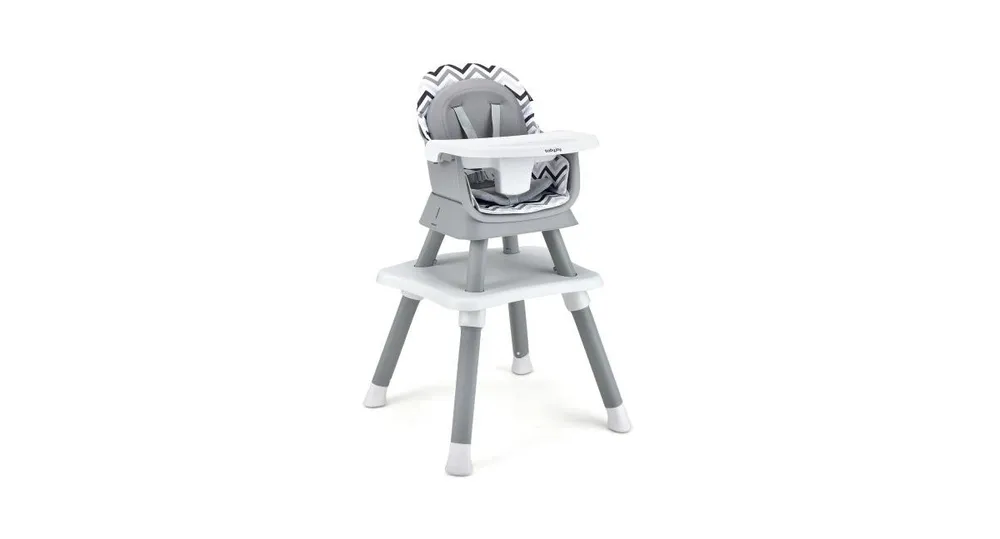 Slickblue Kids 6-in-1 Convertible Baby High Chair with Adjustable Removable Tray