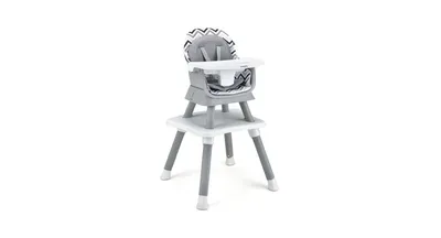 Slickblue Kids 6-in-1 Convertible Baby High Chair with Adjustable Removable Tray