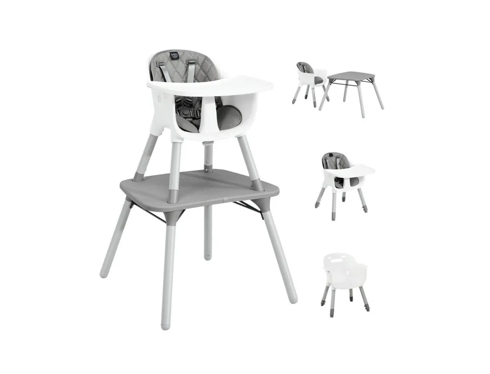 4-in-1 Convertible Baby High Chair with Removable Double Tray