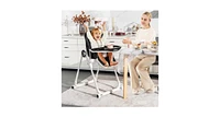 Slickblue Girls High Chair Foldable Feeding with 4 Lockable Wheels