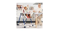 Baby High Chair Foldable Feeding Chair with 4 Lockable Wheels