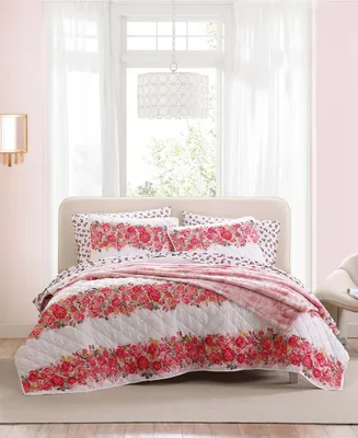 Betsey Johnson Banded Floral Piece Quilt Set