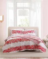Betsey Johnson Banded Floral Piece Quilt Set