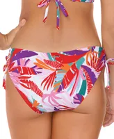 Raisins Juniors' Tropical-Print Side-Tie Bikini Bottoms