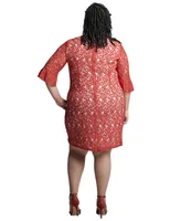 Kasper Women's Lace 3/4-Sleeve Sheath Dress