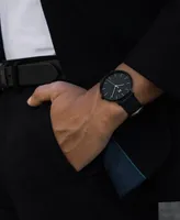 Mvmt Men's Legacy Black Leather Strap Watch, 42mm