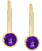 Effy Amethyst Leverback Drop Earrings (3/8 ct. t.w.) in 14k Gold