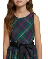 Polo Ralph Lauren Big Girls Plaid Fit-and-Flare Dress - Green