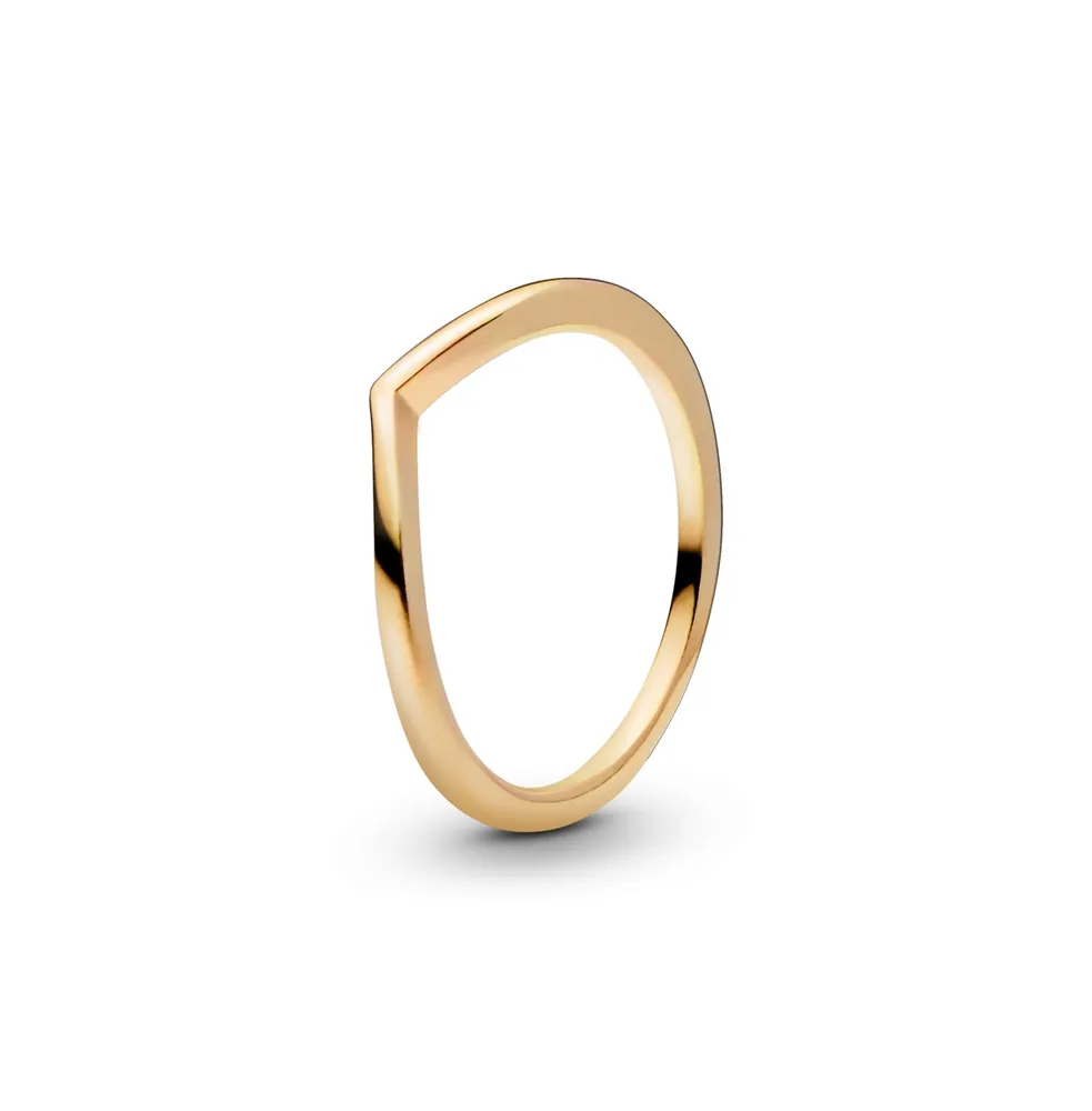 Pandora 14K Gold-Plated Timeless Polished Wishbone Ring