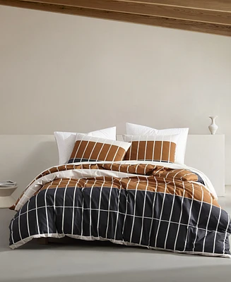 Marimekko Tiiliskivi Raita Cotton 3 Piece Duvet Cover Set, King
