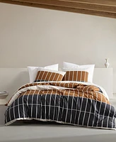 Marimekko Tiiliskivi Raita Cotton 3 Piece Duvet Cover Set, King