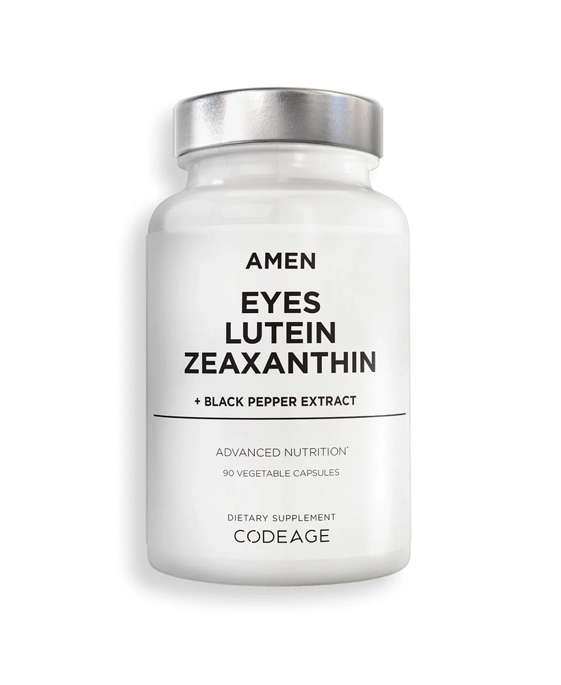 Amen Eyes Lutein Zeaxanthin Supplement - Marigold Red Beet Root Black Pepper - Eye Care, Macular Health and Vision Support Vitamins Formula - 3