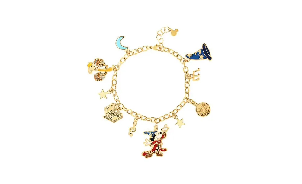 Disney Womens Mickey Mouse Fantasia Charm Bracelet - 7 + 1''