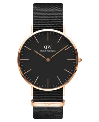 Daniel Wellington Men's Classic Cornwall Black Polyester Watch 40mm