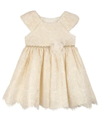 Rare Editions Baby Girls Foil Lace Social Dress