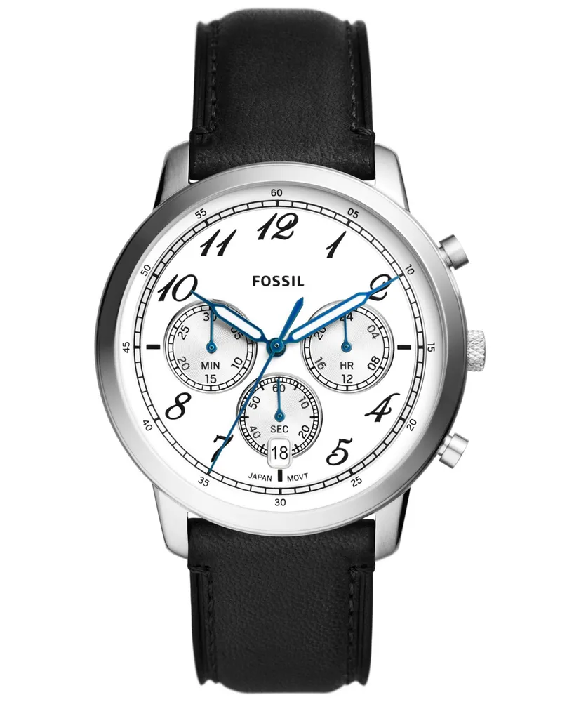 Fossil Men's Neutra Chronograph Black Leather Watch 44mm