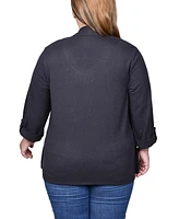 Ny Collection Plus 3/4 Sleeve Two One Top