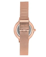 Nine West Women's Quartz Rose Gold-Tone Stainless Steel Mesh Band Watch, 31mm