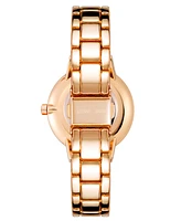 Nine West Women's Quartz Rose Gold-Tone Alloy Link Bracelet Watch, 36mm - Pink, Rose Gold