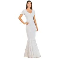 Lara Women's Cap Sleeve Beaded Wedding Gown