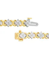 Diamond Cluster Link Bracelet (3 ct. t.w.) in 10k Gold