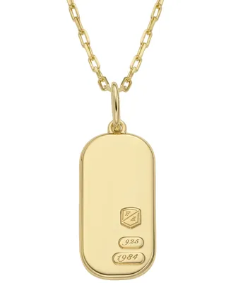 Fossil Sterling All Stacked Up Gold-Tone Sterling Silver Pendant Necklace