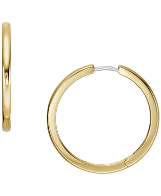 Fossil All Stacked Up Gold-Tone Stainless Steel Hoop Earrings