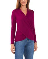 1.state Women's Cross-Front Long Sleeve Cozy Knit Top