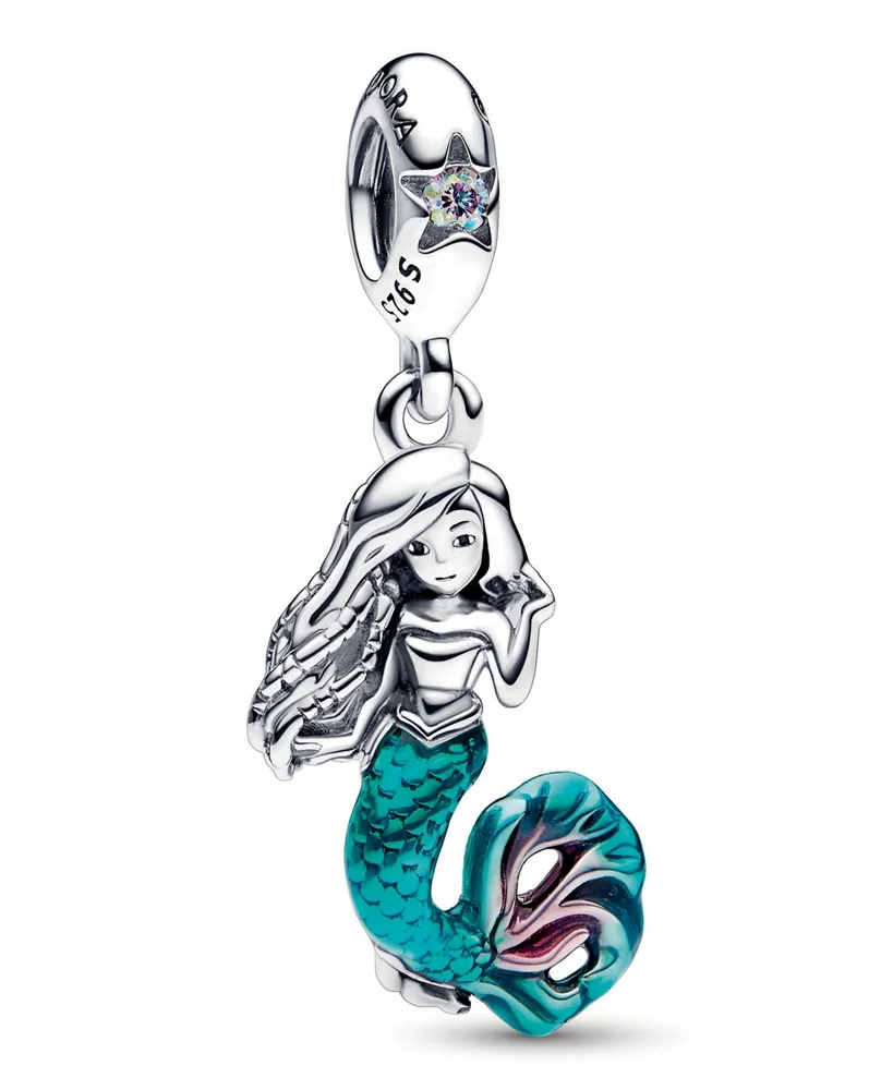 Disney The Little Mermaid Ariel shell sterling silver charm with