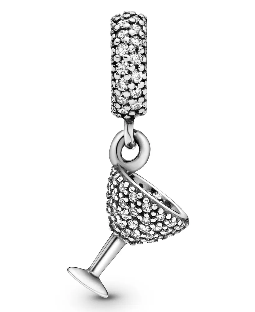 Pandora Cubic Zirconia Pave Cocktail Glass Dangle Charm