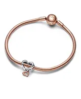 Pandora Sterling Silver Two-Tone Openwork Infinity Heart Charm - Silver, Rose