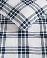 Eddie Bauer Basic Plaid Cotton Percale 3 Piece Duvet Cover Set, King