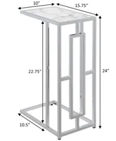 Convenience Concepts 15.75" Chrome Oxford Glass C End Table