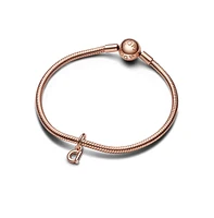 Pandora 14k Rose Gold-Plated Script Alphabet Dangle Charm - Gold