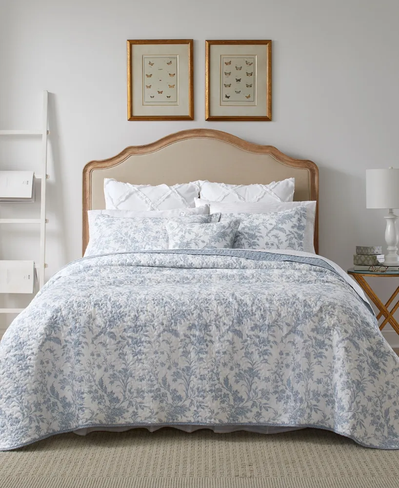Laura Ashley Bramble Floral Cotton Reversible Comforter Set - Bed